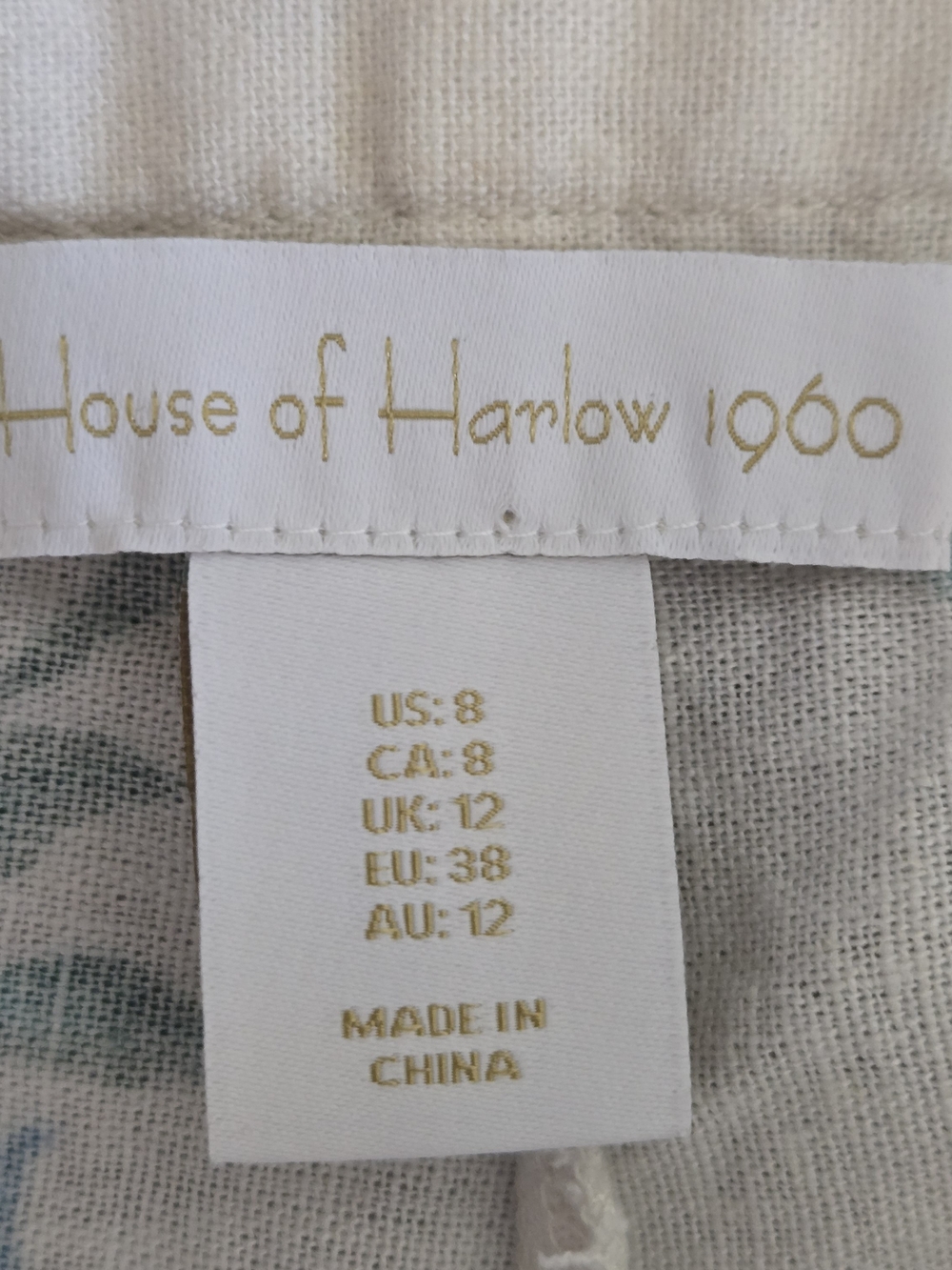 House of Harlow 1960 Wide Leg Pants Womens Size 8 Cream Multicolor Floral Boho - Picture 4 of 13